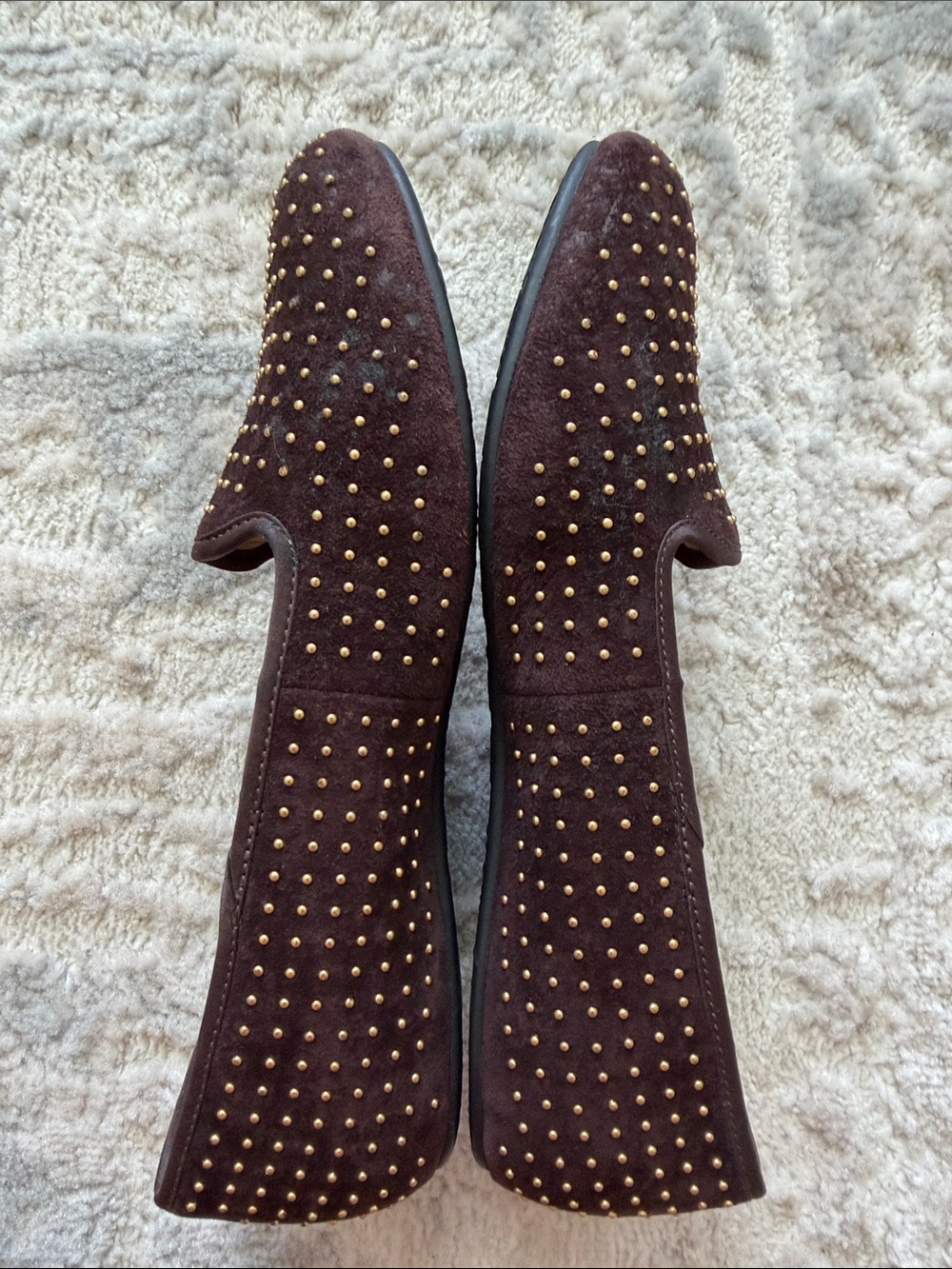 UGG Women's Dark Brown Studded Suede Slip-Ons - Picture 5 of 7